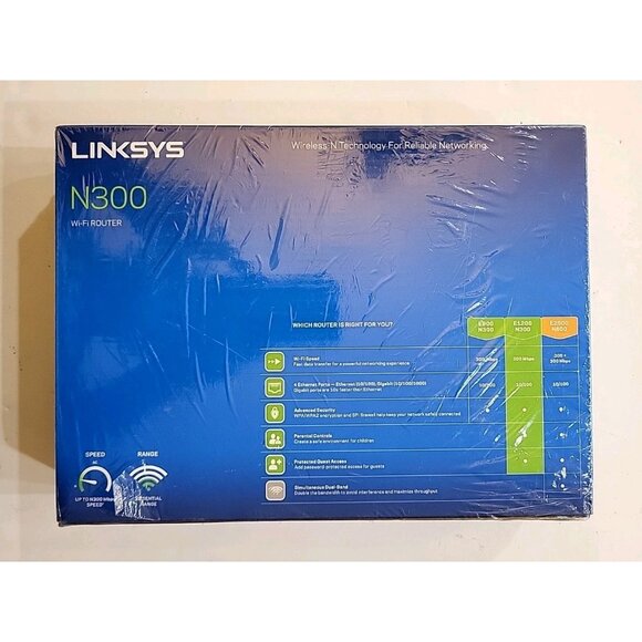 Linksys N300 WiFi Router - E1200-NP - Up To 300Mbps - New Factory Sealed Box - Picture 2 of 6